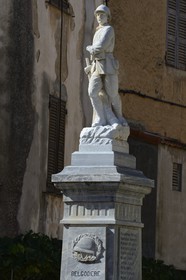 France, Haute Corse, Balagne, war memorial of the village of Belgodere