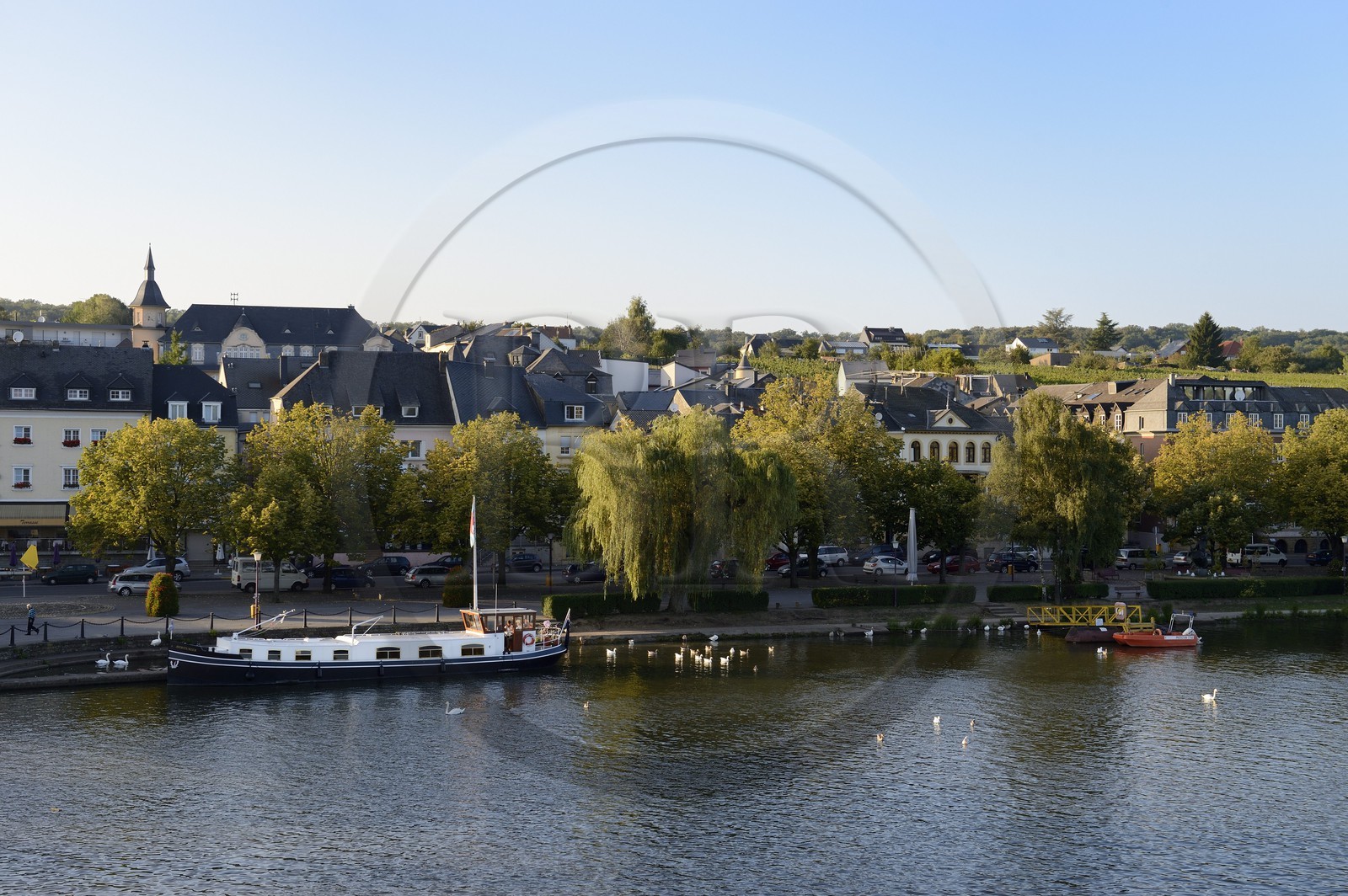 Luxembourg, district de Grevenmacher, région de la Moselle, la rivière Moselle à Remich