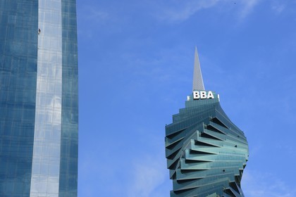 Panama, Panama City, the F&F Tower previously known as the Revolution Tower and also as El Tornillo (the screw)