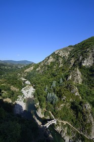 France, Ardeche, Thueyts, the Pont du Diable (the Devil's Bridge) in the upper valley of the Ardeche River