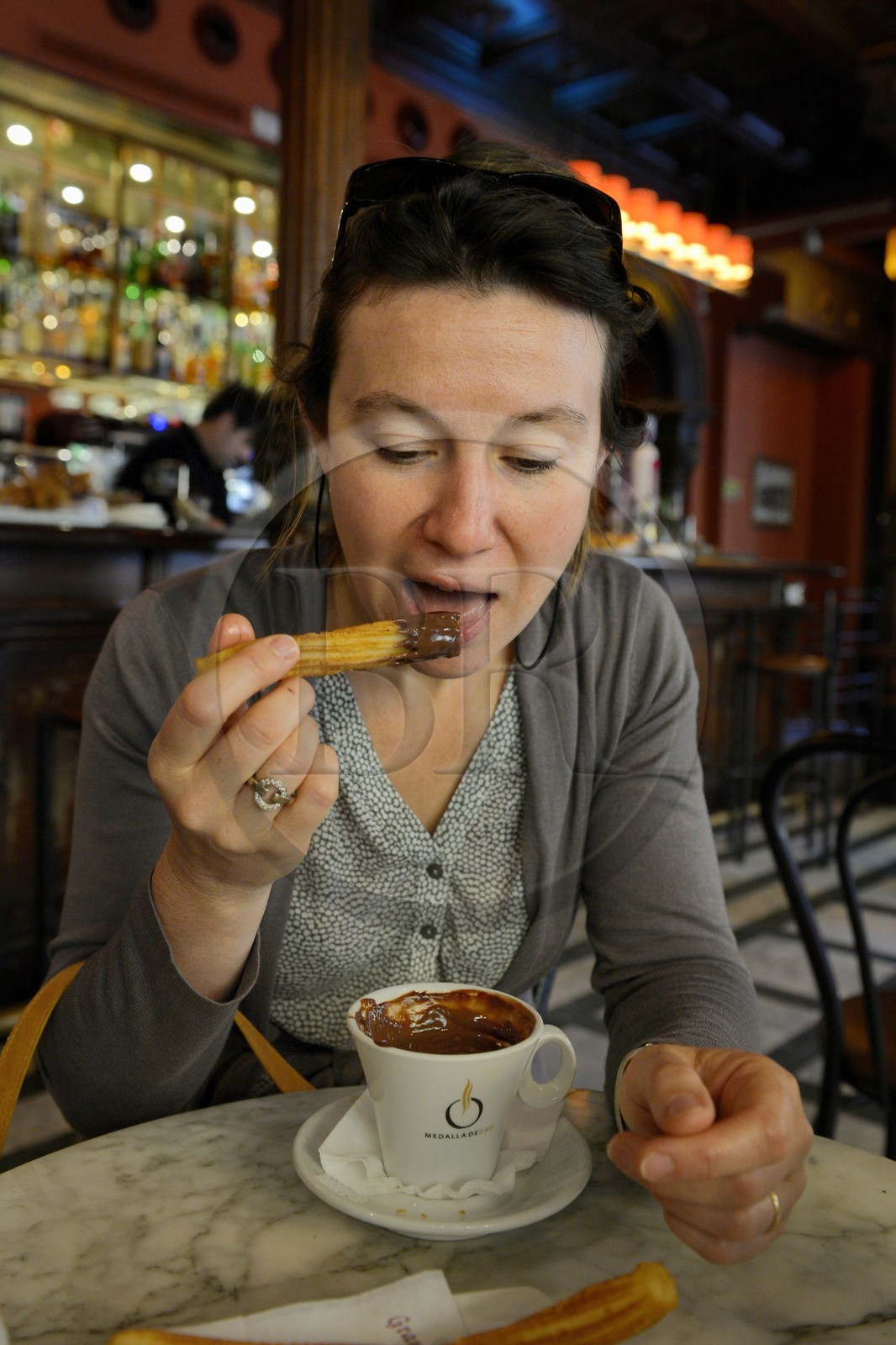 Espagne, Aragon, Saragosse, le Gran Cafe Zaragza, churros y chocolate