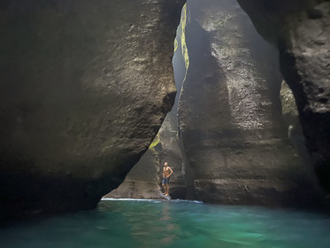 Caraïbes, Ile de la Dominique, Castle Bruce, Parc national du Morne Trois Pitons classé Patrimoine Mondial de l'UNESCO, les Gorges du Titou au départ du sentier menant à la  Vallée de la Désolation puis au Boiling Lake