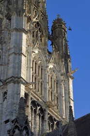 France, Seine Maritime, Rouen,  Church of Saint Ouen (12th–15th century), detail of the bell tower