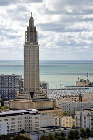 France, Seine Maritime, Le Havre, Downtown rebuilt by Auguste Perret listed as World Heritage by UNESCO, the St. Joseph's Church