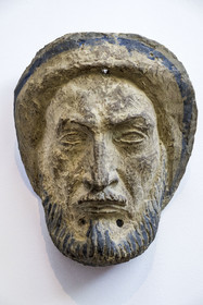 France, Paris, the museum of the sculptor Antoine Bourdelle, self-portrait, architectural crow mask, Decorative Arts Exhibition (1925)