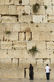 Israel, Jérusalem, ville sainte, vieille-ville classée Patrimoine Mondial de l'UNESCO, Mur des Lamentations ou mur occidental faisant partie des murs de soutènement de l'esplanade du Temple construite par Hérode Ier le Grand