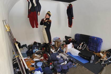 Italy, Liguria, Sarzana, Napoleon Festival, moment of rest in the barracks