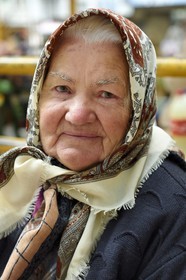 Bosnia and Herzegovina, Sarajevo, Woman selling vegetables on the Markala market