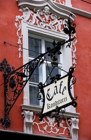 Austria, Styria, Graz, historic center listed as World Heritage by UNESCO, cafe sign