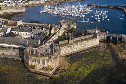 France, Finistere, Cornouaille, Concarneau, Ville Close (fortified town) (aerial view)