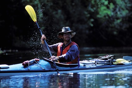 Canada, Quebec Province, La Verendrye Wildlife Reserve, sea kayak on the Ottawa River