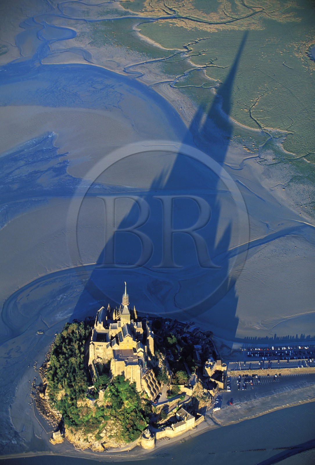 France, Manche (50), Baie du Mont Saint-Michel, classé Patrimoine Mondial de l'UNESCO (vue aérienne)