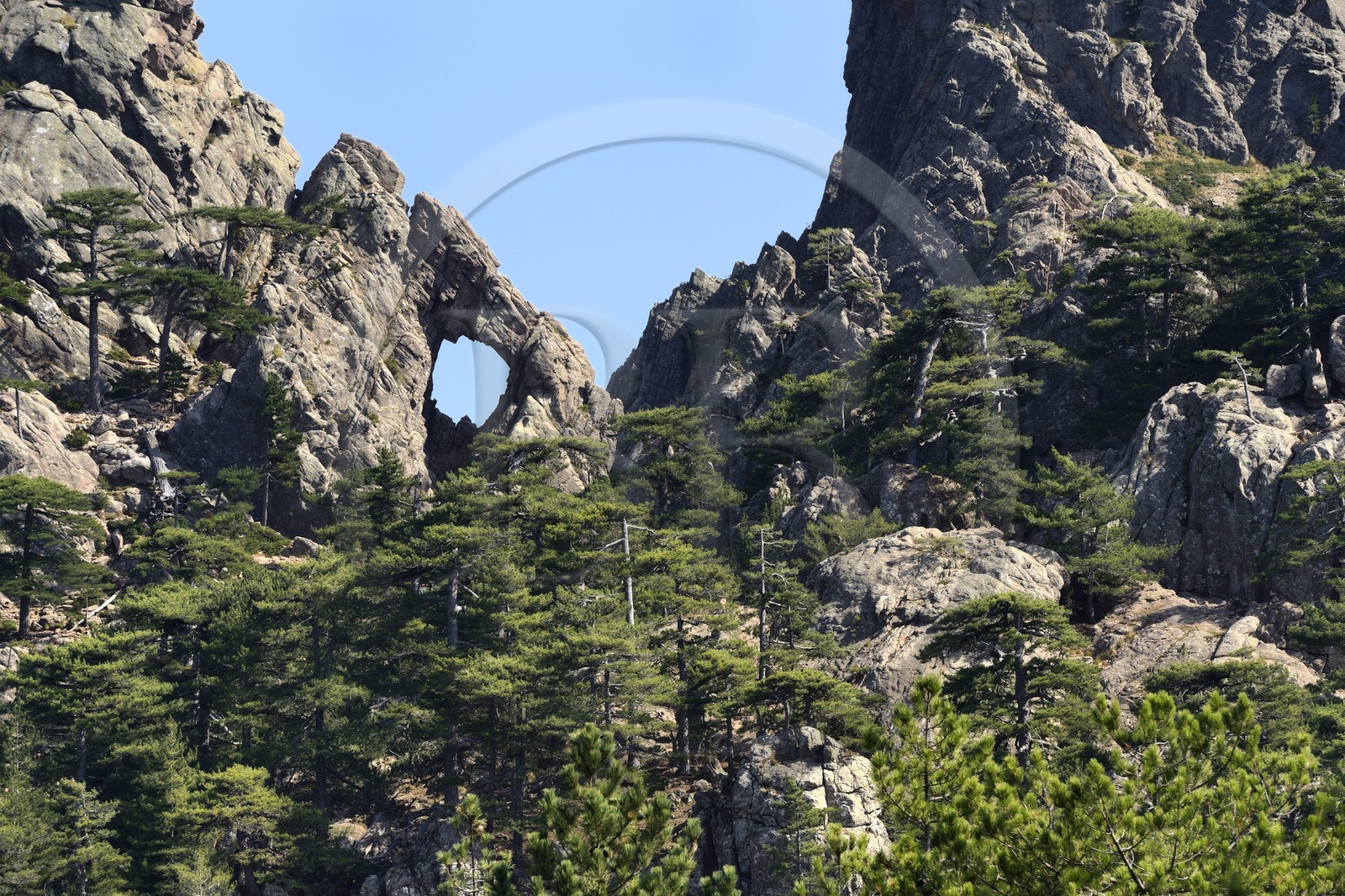 France, Corse-du-Sud (2A), Alta Rocca, Bavella, lieu dit du Trou de la Bombe appelé localement Tafonu di U Cumpuleddu (trou de l’enclos du berger) France, Corse-du-Sud (2A), Alta Rocca, Bavella, lieu dit du Trou de la Bombe appelé localement Tafonu di U Cumpuleddu (trou de l’enclos du berger)