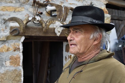 France, Corse du Sud, Cargese,  the shepherd Francois Defranchi producer of sheep cheese