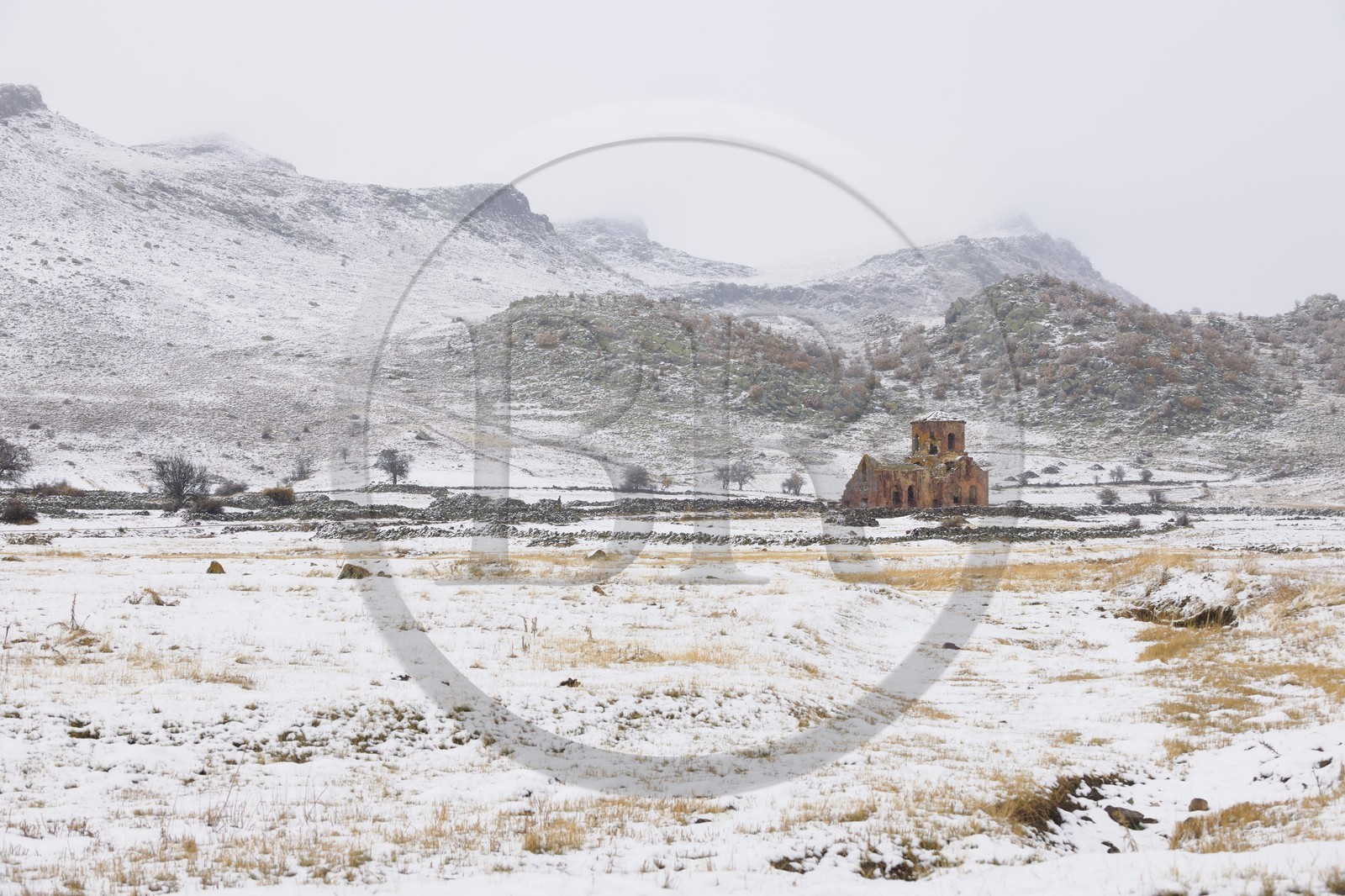 Turquie, Anatolie Centrale, province de Aksaray, Cappadoce classée Patrimoine Mondial de l'UNESCO, Güzelyurt, église Rousse ou Rouge (Kizil Kilise) du 7è siècle