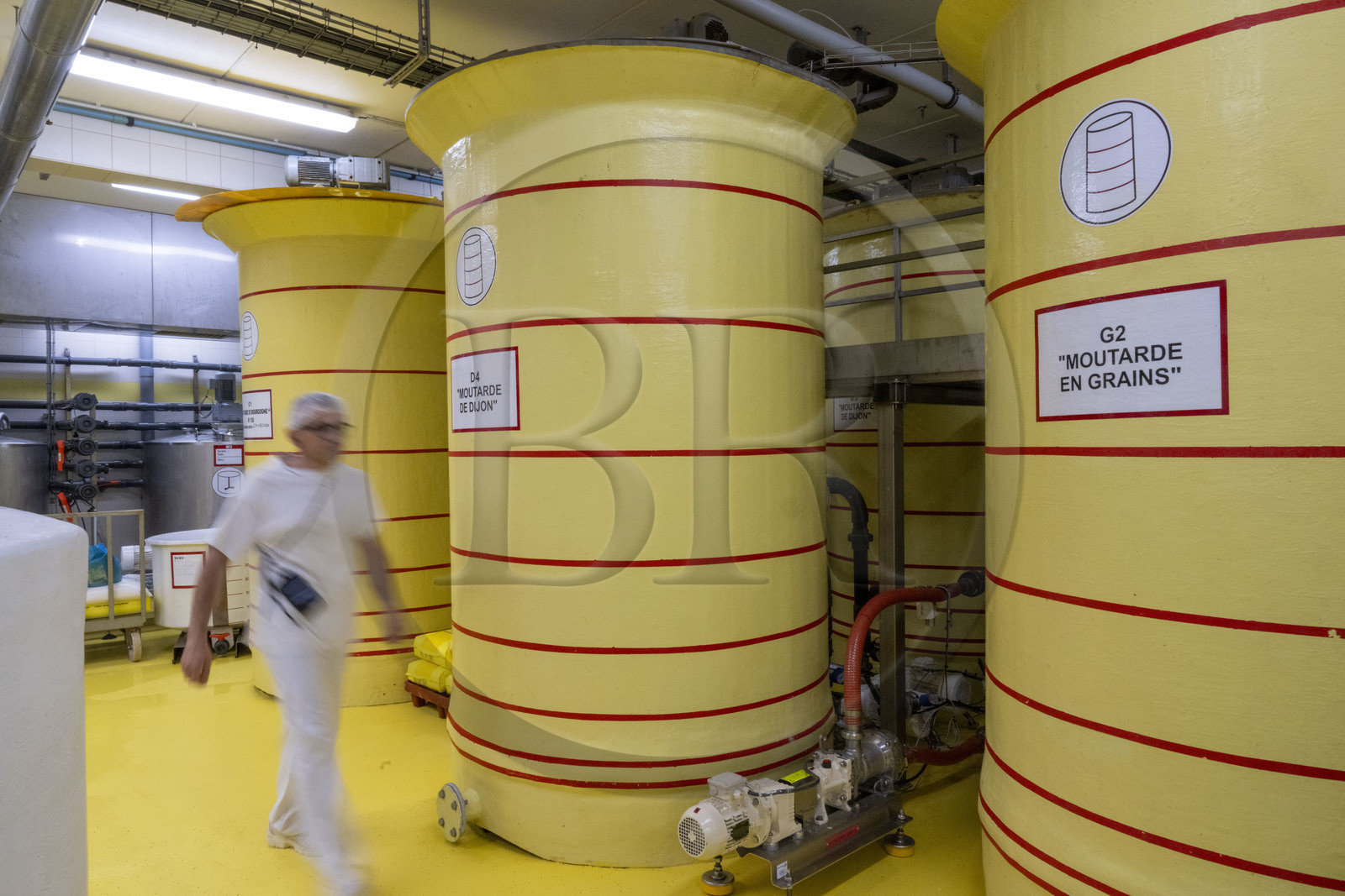 France, Côte-d'Or (21), les climats de Bourgogne classés Patrimoine Mondial de l'UNESCO, Beaune, la moutarderie Fallot, ateliers de production