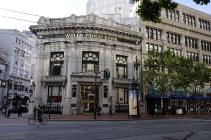 Etats-Unis, Californie, San Francisco, la Wells Fargo Bank sur Market street