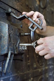 France, Bas Rhin, Strasbourg, old town listed as World Heritage by UNESCO, Notre Dame Cathedral, office of the intendant door lock key in the old sacristy of the canons