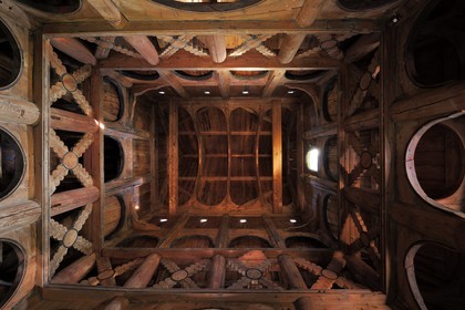 Norway, Sogn Og Fjordane County, Borgund, inside of the wooden stave church called stavkirker or stavkirke built in 1130