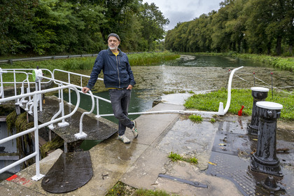 France, Cote d'Or, Plombières-lès-Dijon, Lock 51 S de Bruant of the Burgundy Canal, third place Au Maquis hosted by the Zutique Productions association, its director Fred Ménard