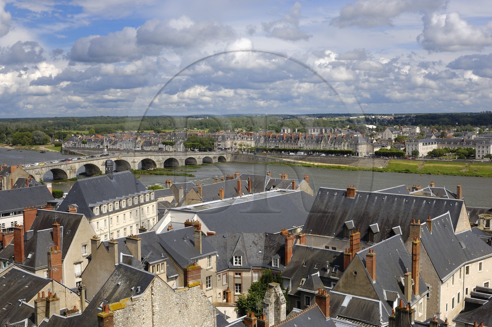 France, Loir et Cher (41), Blois, la vieille ville au bord de la Loire depuis l'observatoire de Gaston d'Orléans au château de Blois