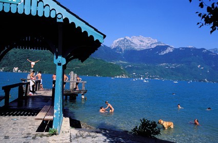 France, Haute Savoie, Saint Jorioz, Annecy lake in the summer