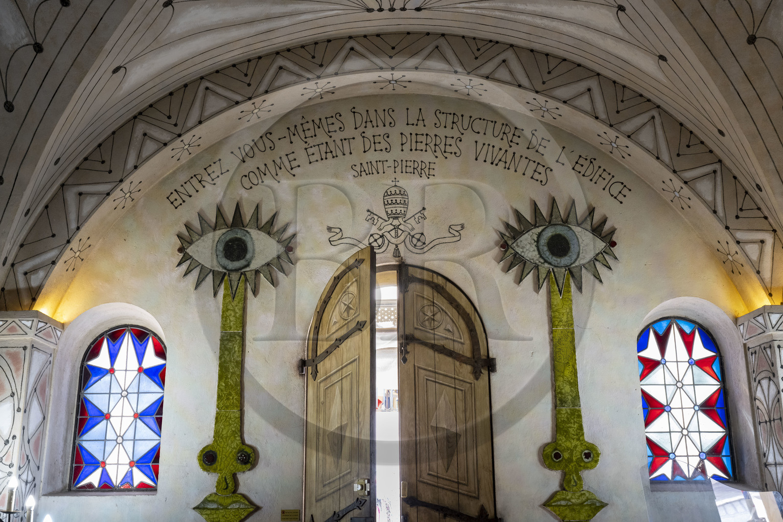 France, Alpes-Maritimes (06), Villefranche-sur-Mer, la chapelle Saint-Pierre propriété de la prud’homie des pêcheurs et décorée par Jean Cocteau