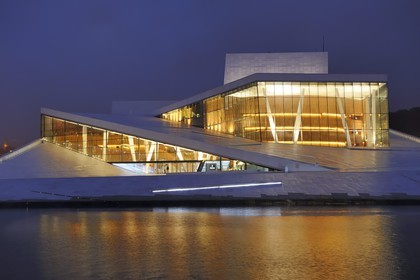 Norway, Oslo, docks district of Bjorvika, the new opera house by Snohetta architects