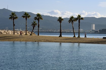 France, Var, Toulon, Mourillon district artificial beach