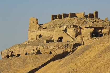 Egypt, Upper Egypt, Nubia, Nile Valley, Aswan, the tombs of ancient Nobles on the western bank