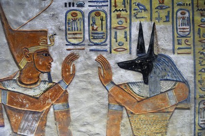 Egypte, Haute Egypte, vallée du Nil, environs de Louxor, nécropole thébaine classée Patrimoine Mondial de l'UNESCO, Thèbes Ouest, vallée des Reines (Wadi el-Malikat), la tombe d'Amon Her-Khopeschef