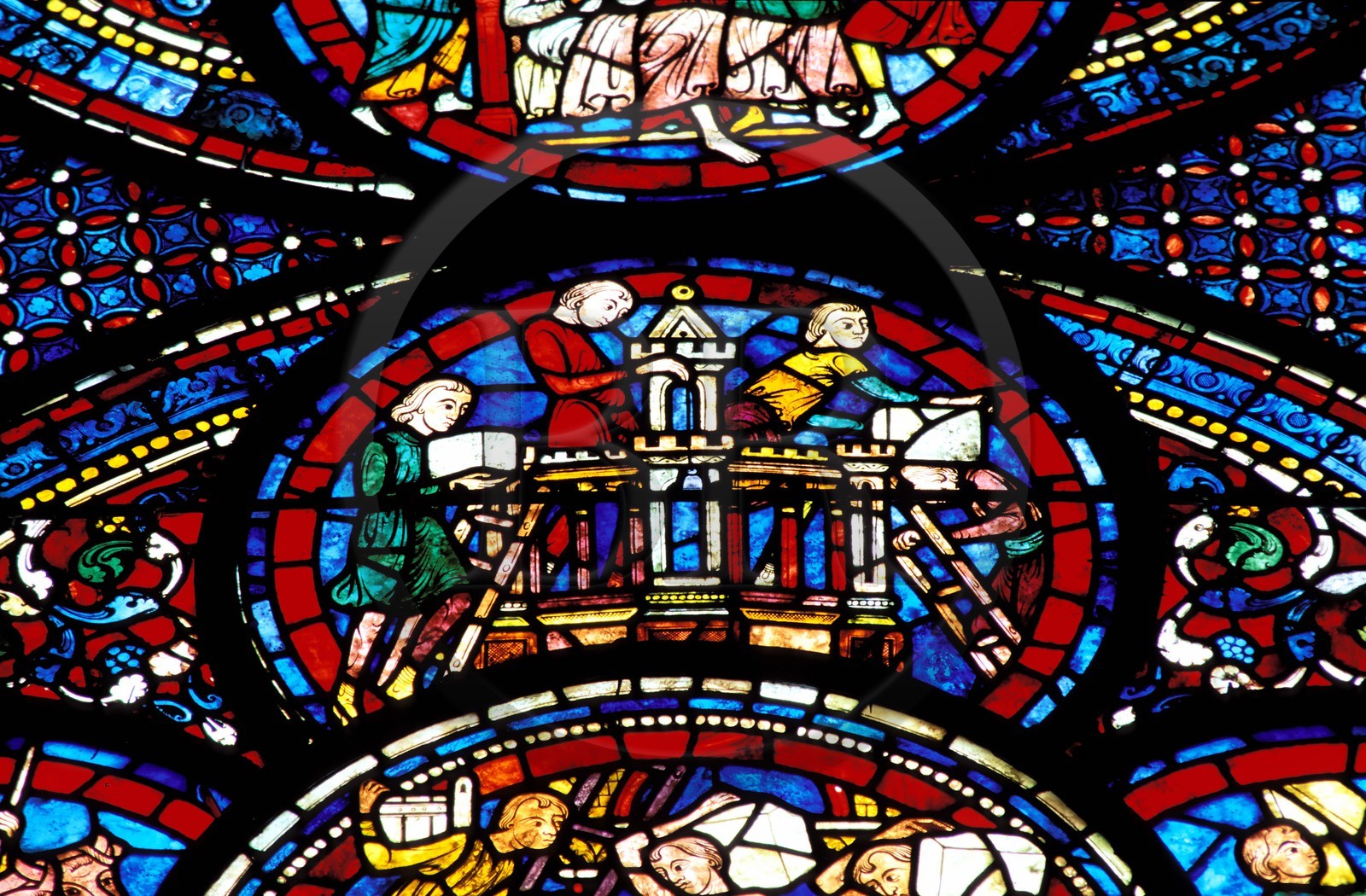 France, Eure-et-Loir (28), Chartres, vitraux de la cathédrale Notre-Dame de Chartres classée Patrimoine Mondial de l' UNESCO