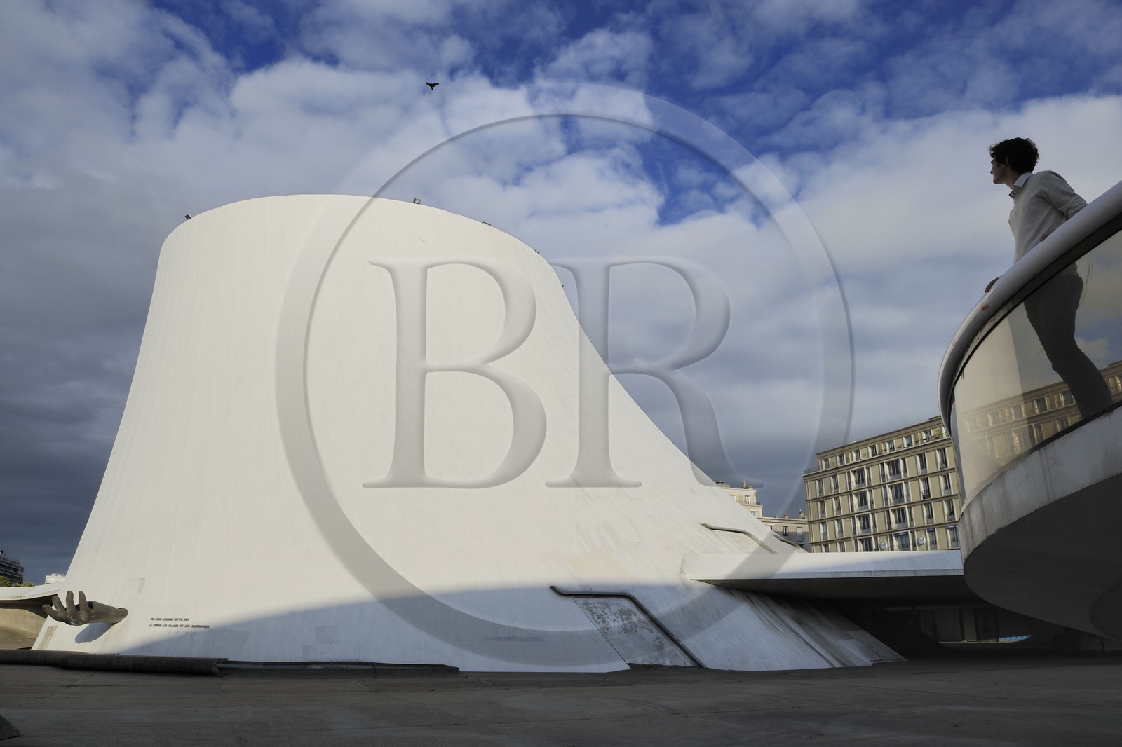 France, Seine-Maritime (76), Le Havre, Centre-ville reconstruit du Havre par Auguste Perret classé Patrimoine Mondial de l'UNESCO, le Volcan réalisé par Oscar Niemeyer et première maison de la culture crée en France