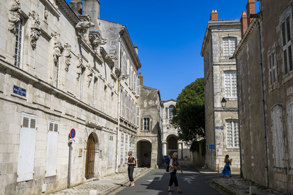 France, Charente Maritime, La Rochelle, the Nicolas Venette House and the Auffredy Hospital in the background
