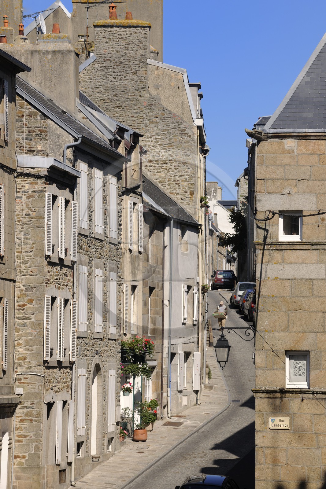 France, Manche (50), Granville, la Haute Ville, la rue Notre-Dame