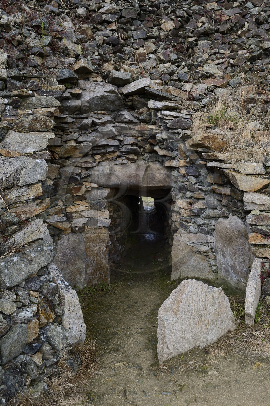 France, Finistère (29), Presqu'île de Kernehelen (Baie de Morlaix) le Cairn de Barnenez, vieux de 6000 ans composé de deux Cairns