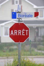 Canada, Quebec Province, North Coast, Havre-Saint-Pierre, acadian flag