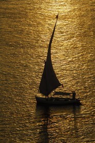 Egypte, Haute Egypte, vallée du Nil, Louxor, felouque sur le Nil