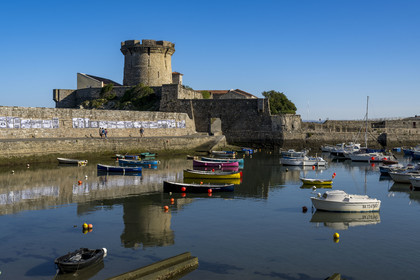 France, Pyrenees Atlantiques, Basque Country coast, Ciboure, the Socoa fort built under Louis XIII, remodeled by Vauban and its small marina in the bay of Saint-Jean-de-Luz
