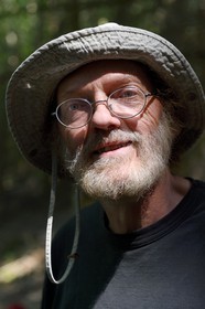 France, Haut Rhin, Sainte-Marie-aux-Mines, archaeological field of a silver mine in Berg Armo, portrait of the industrial archaeologist Pierre Fluck