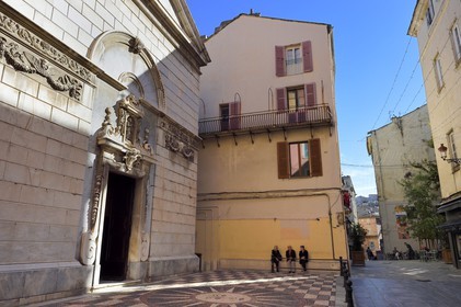 France, Haute-Corse (2B), Bastia, rue Napoléon, oratoire de l’Immaculée-Conception et la rue Napoléon