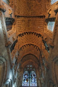 United Kingdom, Scotland, Midlothian, Roslin, Rosslyn Chapel, the carved ceiling