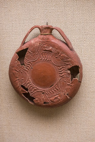 France, Aveyron, Millau, Millau and Grands Causses museum housed in the Hotel de Pegayrolles, 1st century Gallo-Roman terracotta gourd found in the archaeological site of La Graufesenque