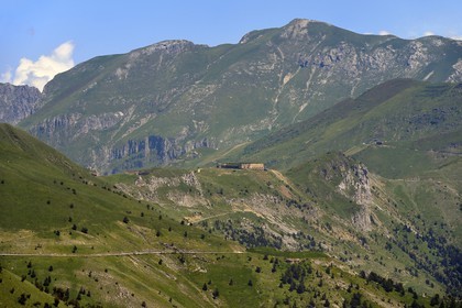 France, Alpes-Maritimes, the Central Fort at the Col (pass) de Tende (1871m), fortifications built by the Italians in 1881