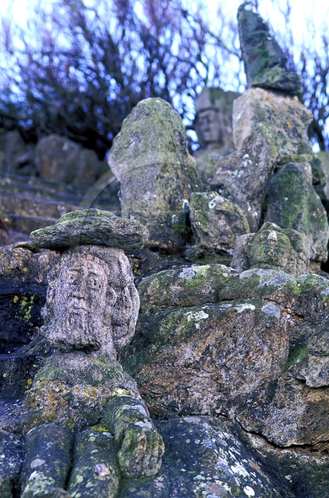 France, Ille-et-Vilaine (35), Rotheneuf, les rochers sculptés de l' abbé Fouré (entre 1870 et 1900)