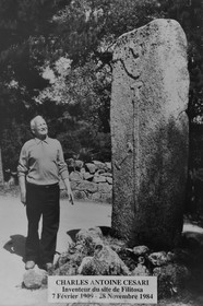 France, Corse du Sud, prehistoric site of Filitosa, Charles-Antoine Cesari that discovered the site in 1946