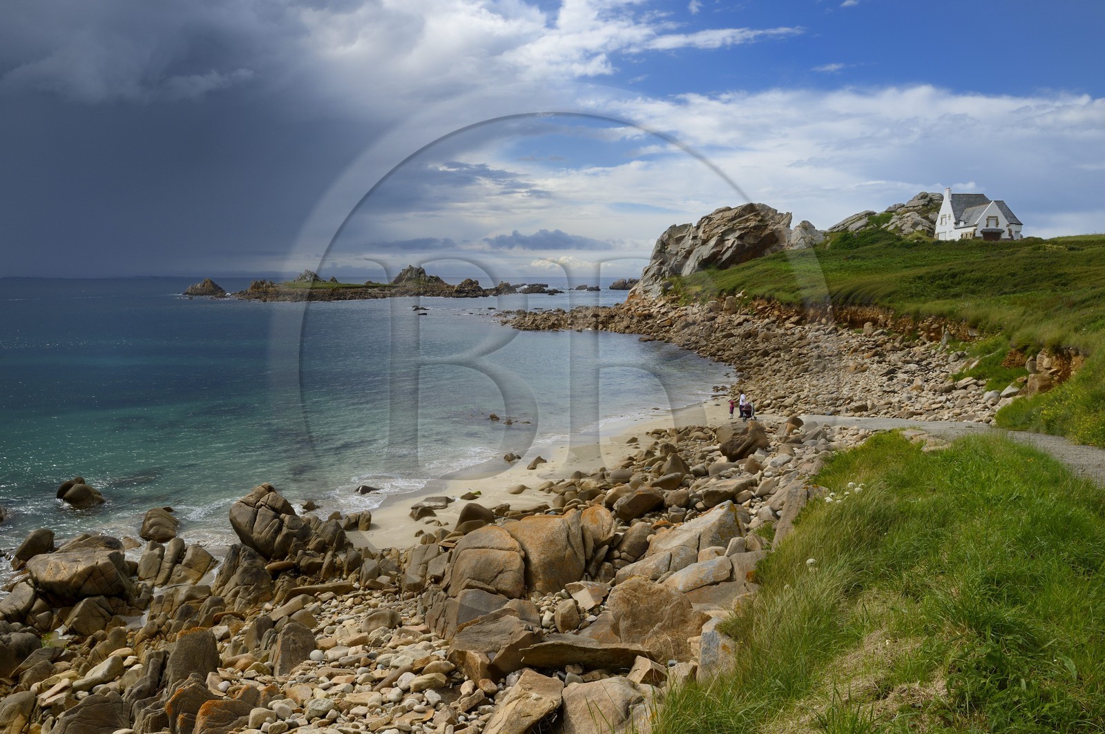 France, Finistère (29), Baie de Morlaix, Pointe de Diben et plage de Port Blanc