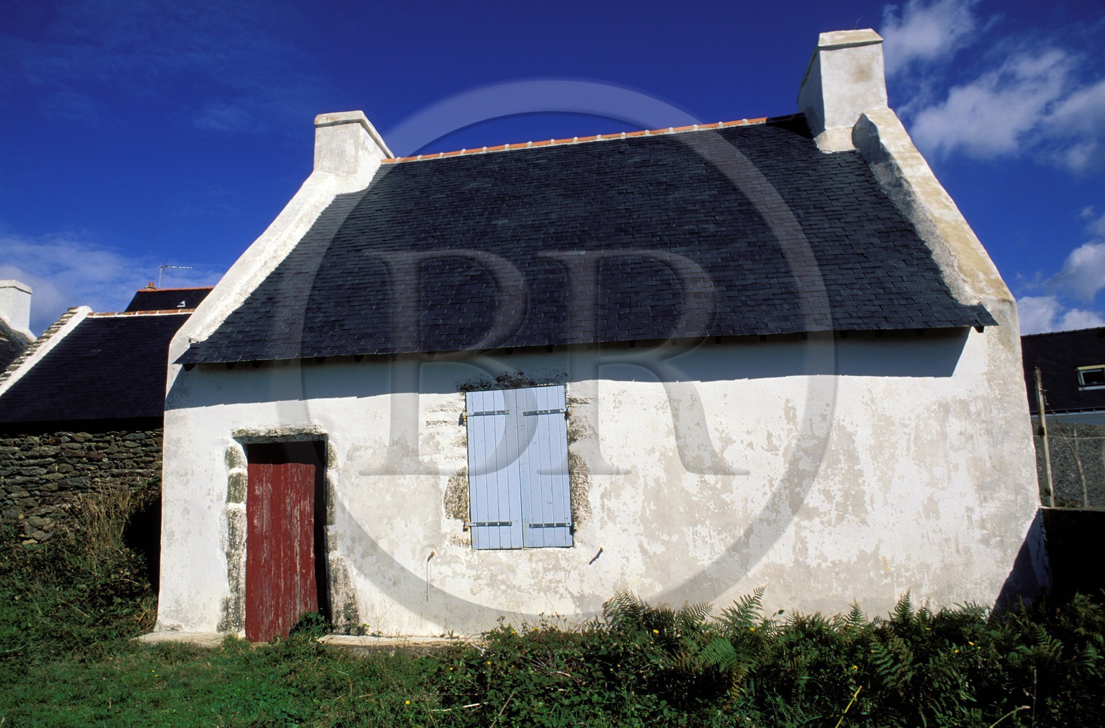 France, Morbihan (56), île de Groix, une maison de pêcheur traditionnel de Kerlard, Ecomusée