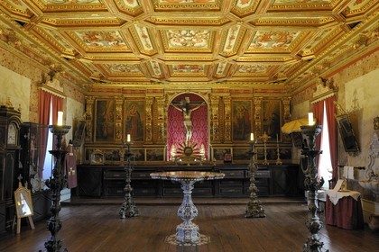 Portugal, région du Minho, Guimaraes, ville classée Patrimoine Mondial de l' UNESCO, Igreja de Sao Francisco ( Eglise Saint Francois d'Assise), la sacristie