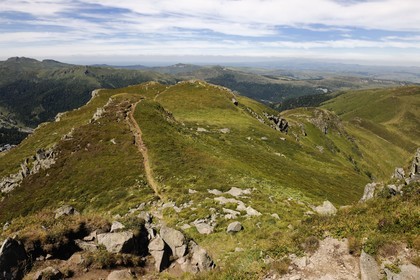 France, Cantal, Monts du Cantal, Parc Naturel Regional des Volcans d' Auvergne (Regional Nature Park of the Volcanoes of Auvergne), Super Lioran Ski resort at the top of the Plomb du Cantal (1855m)